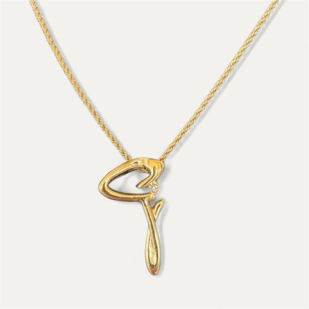 GIVENCHY Gold “G” with Rhinestone on Rope Chain - Picture 2 of 11